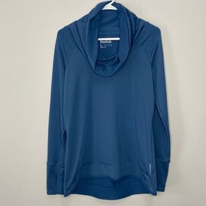 Reebok Cowl Neck Dusty Blue Athleisure Sweatshirt SZ Large